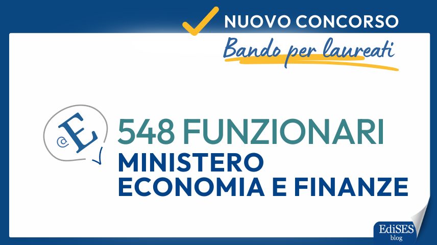 Concorso 548 Funzionari Ministero Economia