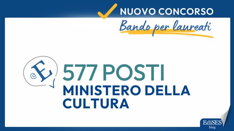 Concorso 577 Funzionari Ministero della Cultura