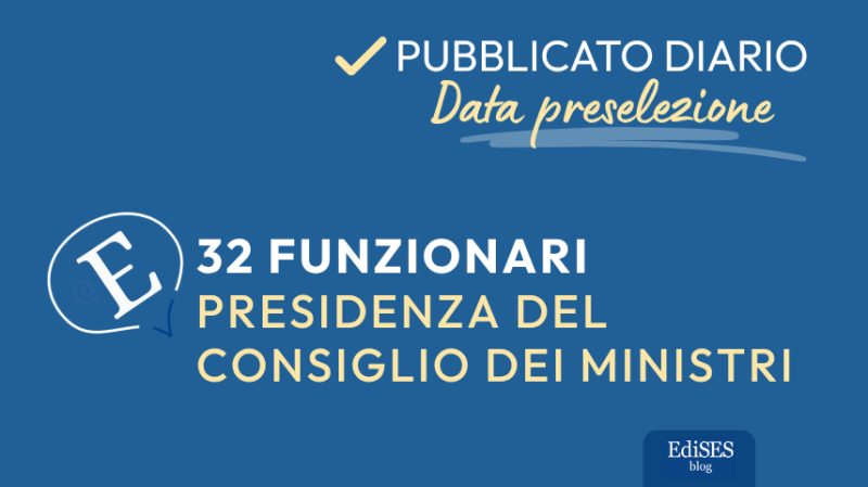 Concorso funzionari Presidenza del Consiglio dei Ministri
