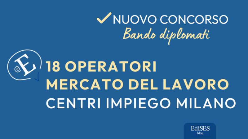 Concorso operatori mercato del lavoro Milano