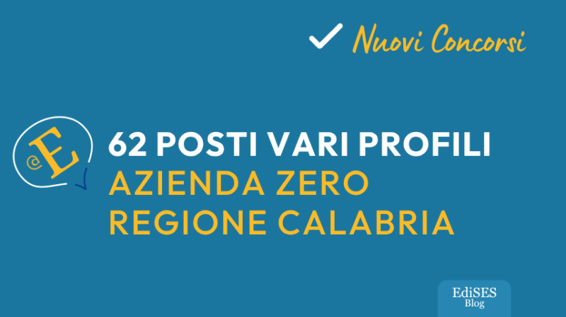 Concorsi Azienda Zero Regione Calabria